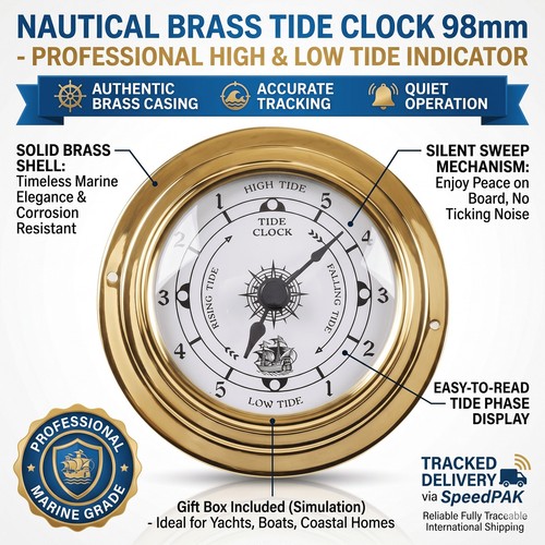 Nautical brass tide - tide, clock