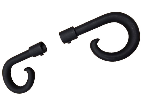 Black curtain pole finials - black,