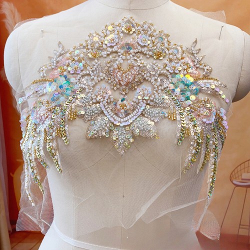 Sequin beaded applique patch - beaded,