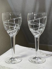Pair Stuart Crystal Jasper Conran Aura Large Wine Glasses Goblets 22.5 Cm