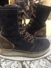 Fly London Navy Boots Size 5