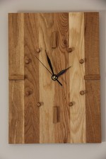 Oak Wall Clock.  Handcut Solid