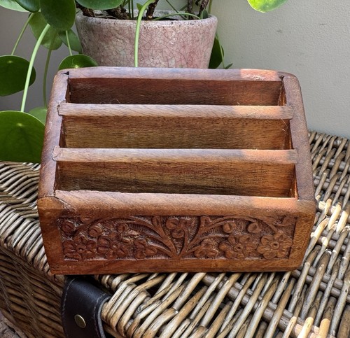 Hand carved indian wood - hand-carved, letter