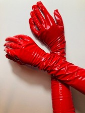 Women PU Leather Long Gloves