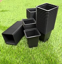 7cm plant pots deep tall black