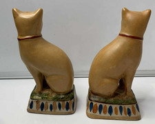 Vintage staffordshire   Style Pair Of  Sitting Cats figurines