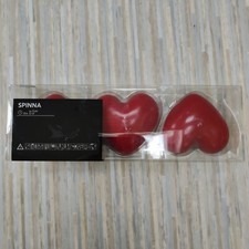 Ikea Spinna Heart Shape Candles - New 3 Pack 15 hours 5cms approx valentine
