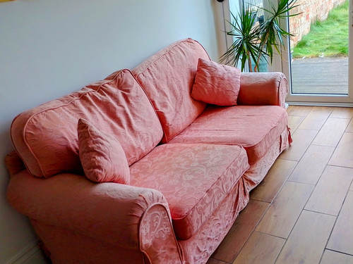 Harveys pink damask fabric - harveys,