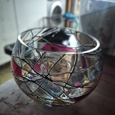 PartyLite Calypso Mosaic Stained Glass Votive/Tealight Candle Holder.