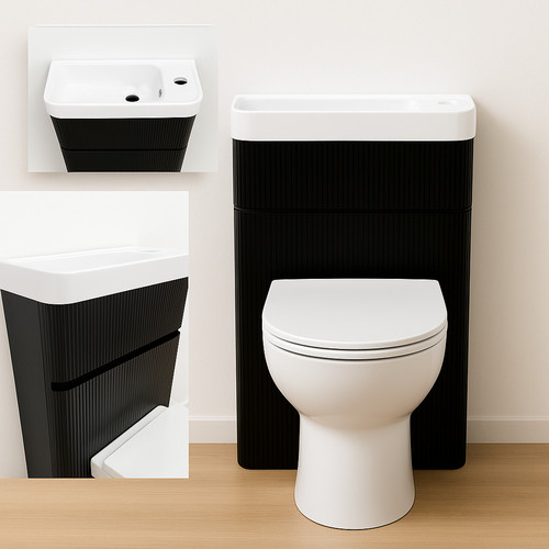 Black fluted 500mm - black,