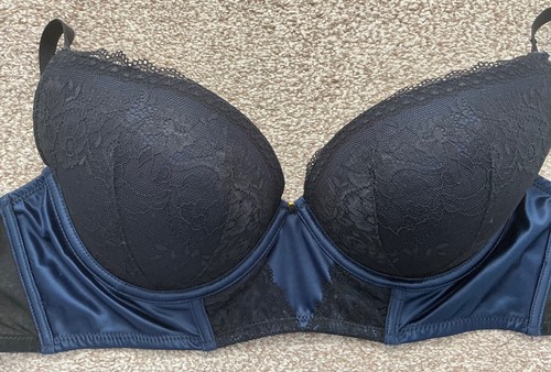 Navy satin black - satin, &