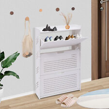 3 Layer Storage Drawers Shoe Cabinet Organizer Boots Holder White Shoe Cabinet