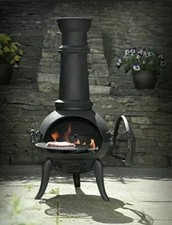 ?La Hacienda Cuba Cast Iron & Steel Chiminea Log Burner Heater✅Fast Delivery✅