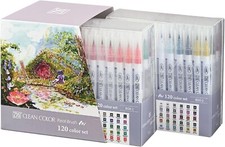Kuretake Brush Pen Aqueous ZIG Clean Colour Real Brush Set of 120 Made in Japan