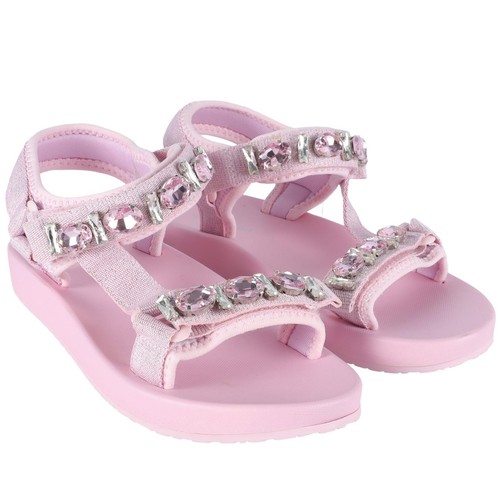 Monnalisa pink rubber sandals - monnalisa,
