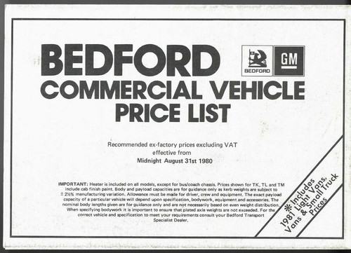 Bedford range prices options - &,
