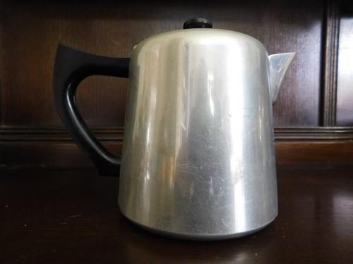 Vintage aluminium teapot with - aluminium,