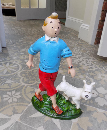 Large heavy cast iron tintin - heavy,