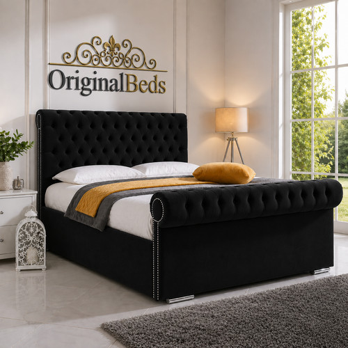 Original sleigh bed - ob, frame