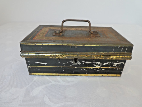 Vintage metal cash box - vintage,