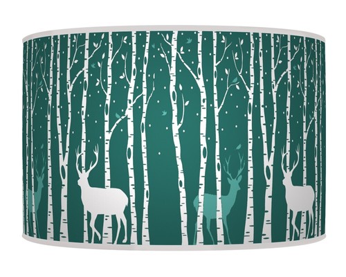 Trees stag deer deep - teal, blue