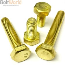 M8 / 8mm SOLID BRASS FULLY THREADED SET SCREWS HEXAGON HEX SCREW BOLTS DIN 933
