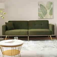 Sofa Bed Sleeper Fabric Love Seat Sofa Couch Sofa Settee for Living Room Green