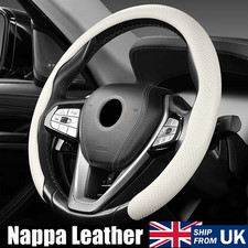 For VW TRANSPORTER T5 T6 CADDY Nappa Leather Steering Wheel Cover Non-Slip Sport