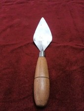 Vintage Whs Thick Cast Steel 4 1/2  Inch Pointing Archeology Trowel Beech Handle