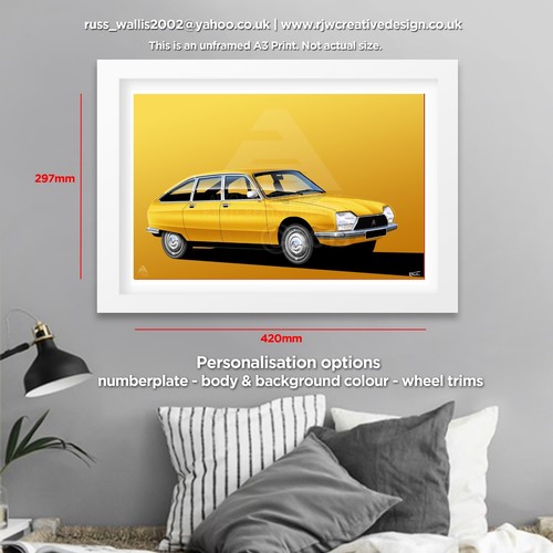 Citroen poster print - gs,