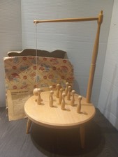Vtg Kibri Table Skittles Bowling Wooden Wood Bowling Pins Game West Germany