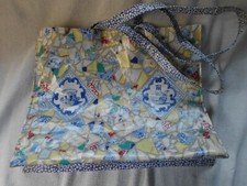 VINTAGE KAFFE FASSETT BROKEN CHINA OLD 1988 SARI PVC OILCLOTH BAG