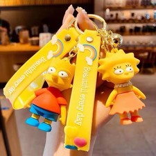UK Kids Anime Cute Simpsons Figure Keychain Keyring Toy Party Bags Gift Set NEW
