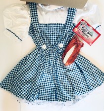 Wizard of Oz Dorothy Girls Costume Dress S 4-6 Ruby Red Slippers Shoes Halloween