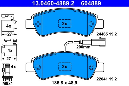 Rear brake pad - disc,