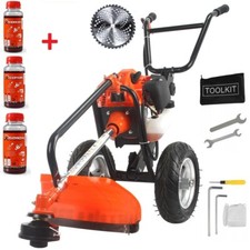 Petrol Brushcutter 5.2HP Brush Cutter Lawnmower Motor Mower Wheels Grass Trimmer