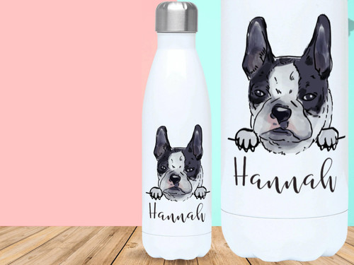 Boston terrier water bottle - terrier,