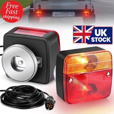🔥 NEW 2X Magnetic LED Trailer Towing Lights Rear Tail Board Lamps 7.5m Cable UK