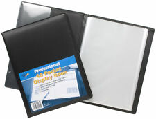 A4 Black Deluxe Faux Leather Portfolio 40 Pocket Certificate Display Book Folder