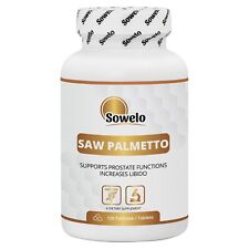 Saw Palmetto Extract 600mg Tablets – 25% Fatty Acids – Prostate Support – Sowelo