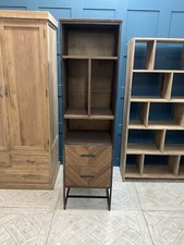 Livingfun teak 2 drawer bookcase storage cabinet 