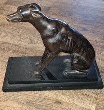 VTG BRONZE GREYHOUND SITTING