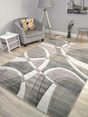 Grey living room - living, small