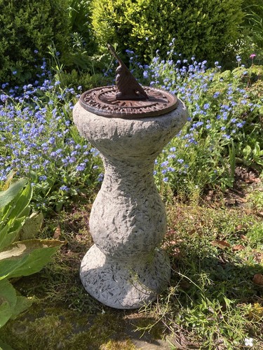 Garden cast iron bird sundial - cast,