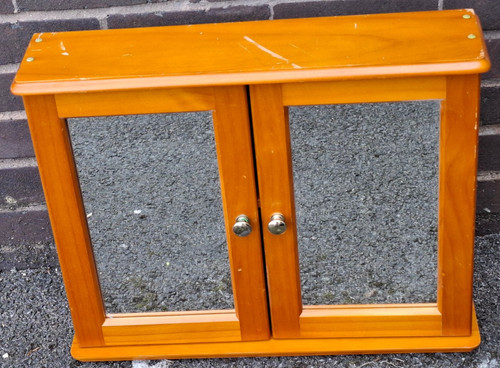 Vintage pine bathroom mirror - vintage,