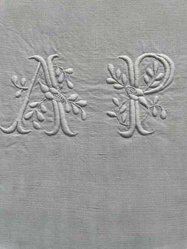 Antique french linen sheet - antique,