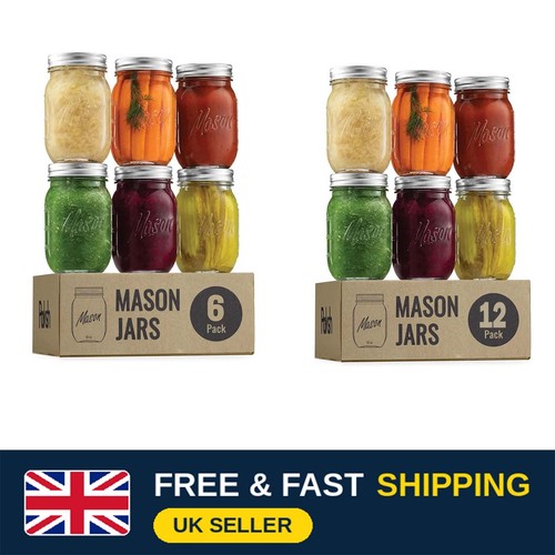 Glass mason jars 16oz 474ml - mason,