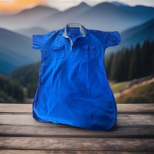 Men blue punjabi kurta - punjabi,