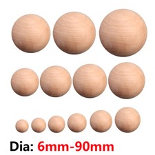 Dia 6mm-90mm Natural Wooden Craft Balls Wood Solid Ball Spheres DIY Supplies