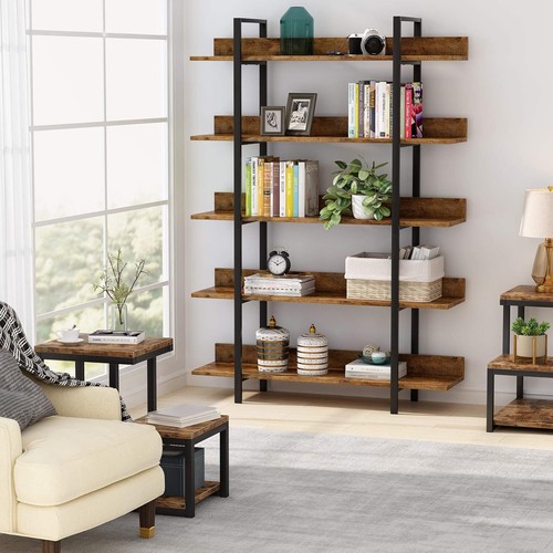Tier bookshelf industrial - 5-tier, bookshelf,